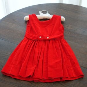 Red Sleeveless Kids Dress, vintage girl dress